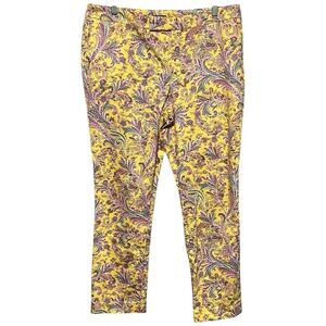 Lauren Ralph Lauren Paisley Straight-Leg Trousers Yellow Multi Statement Pant 12